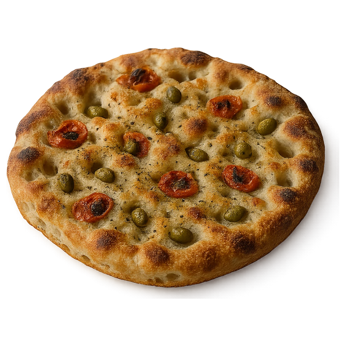 High-hydration bubble focaccia
